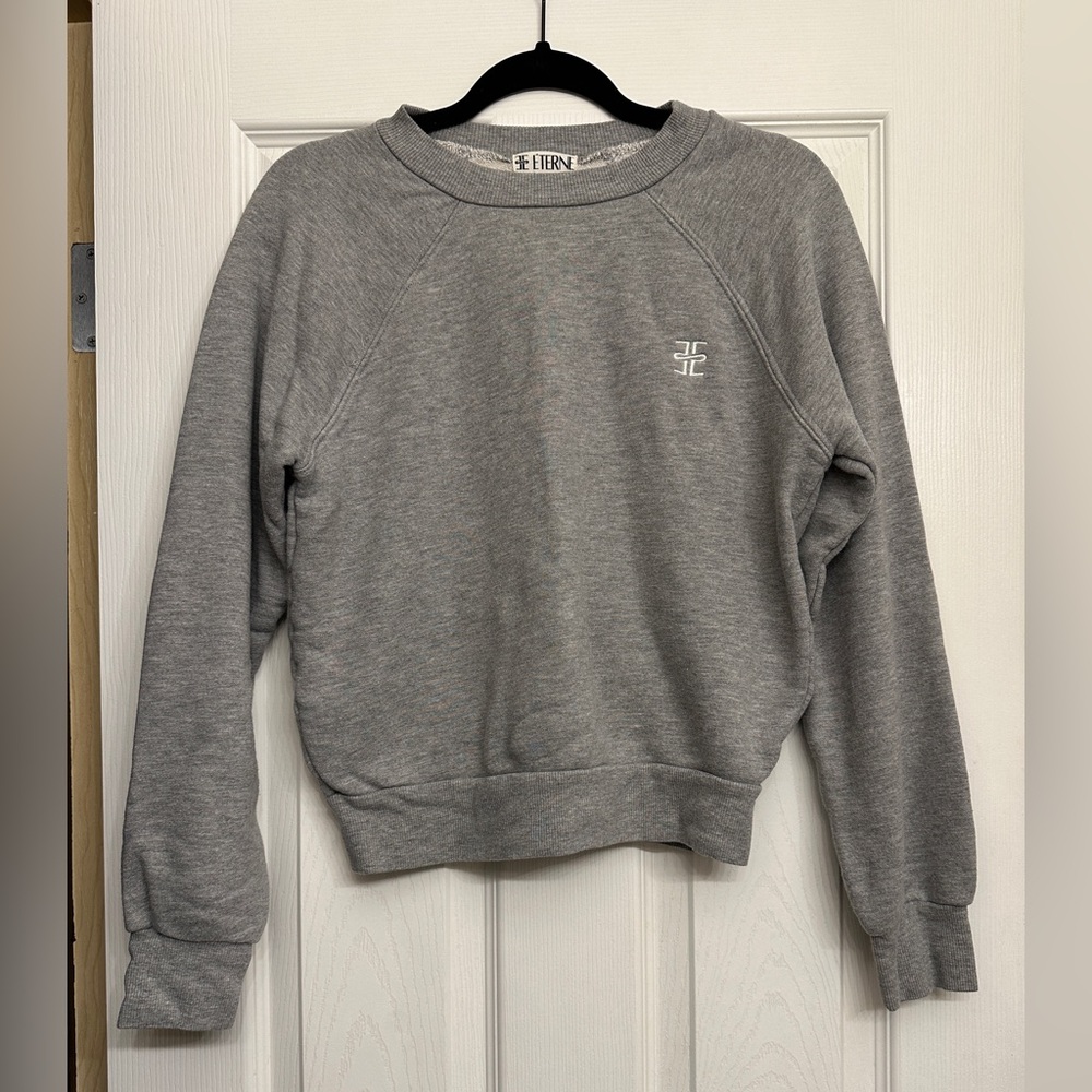 ✨Eterne Minimalist Grey Logo Sweatshirt | Cozy Cotton Modal Blend